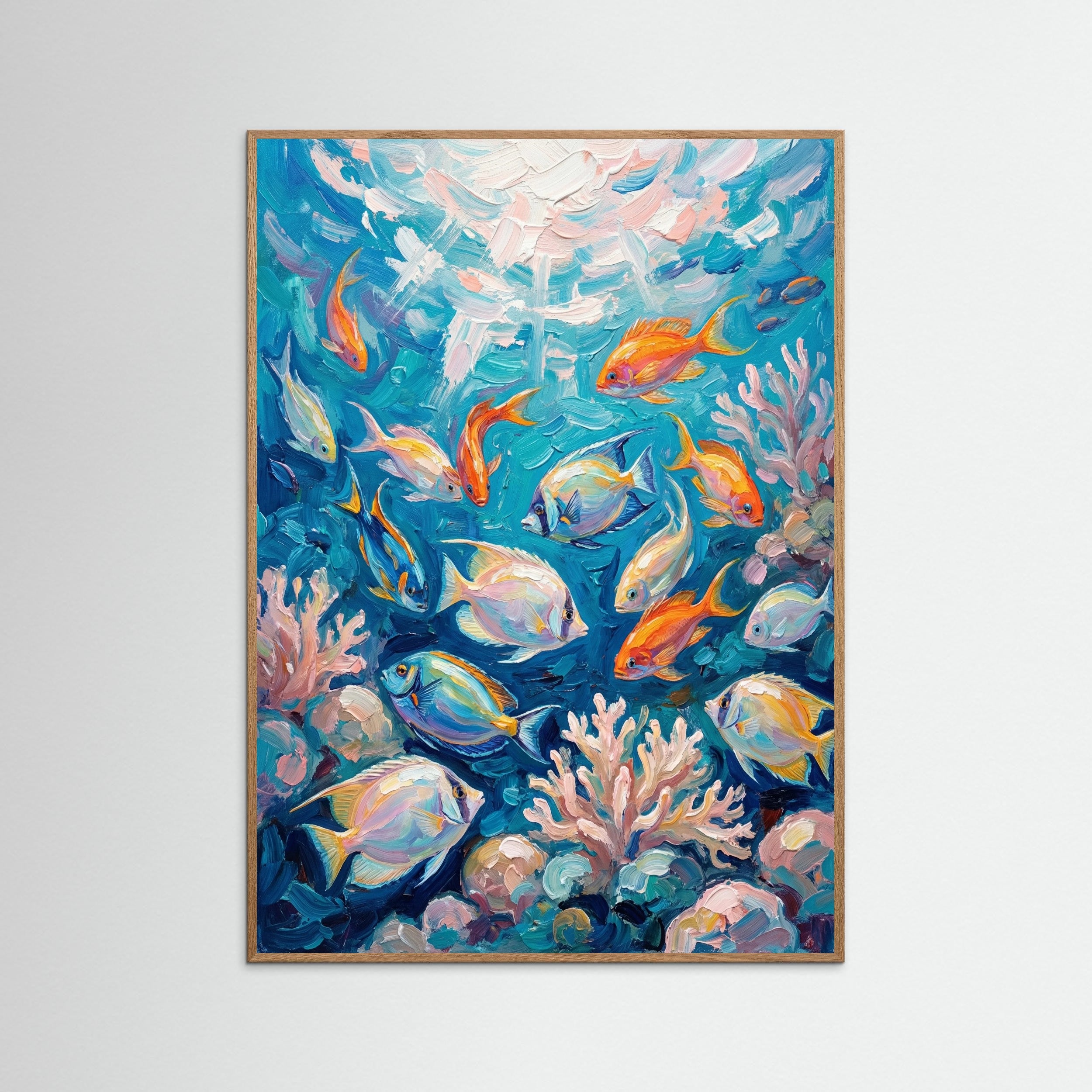 Oak Nature Azure Koi Dance