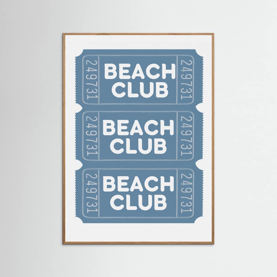 Beach Club Tickets Poster – poster and art print