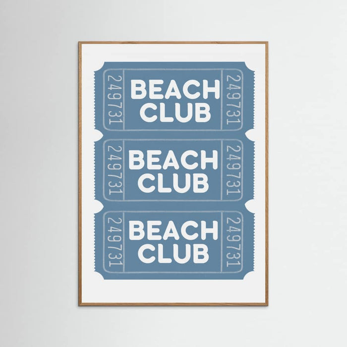 Beach Club Tickets Poster – poster and art print