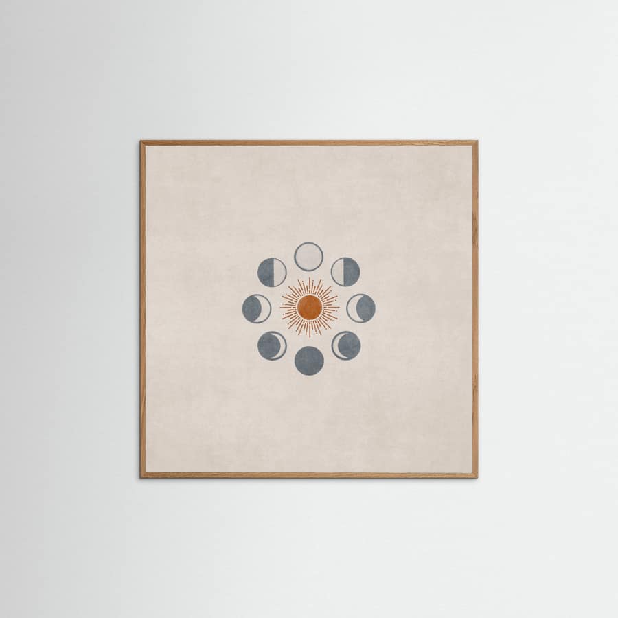 Bej Moon and Sun for Cases Poster – plakat og kunsttryk