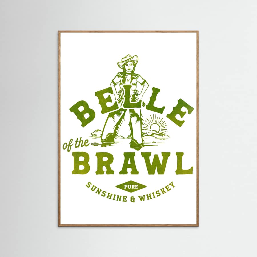 Belle Of The Brawl Cowgirl Wall Art Poster
