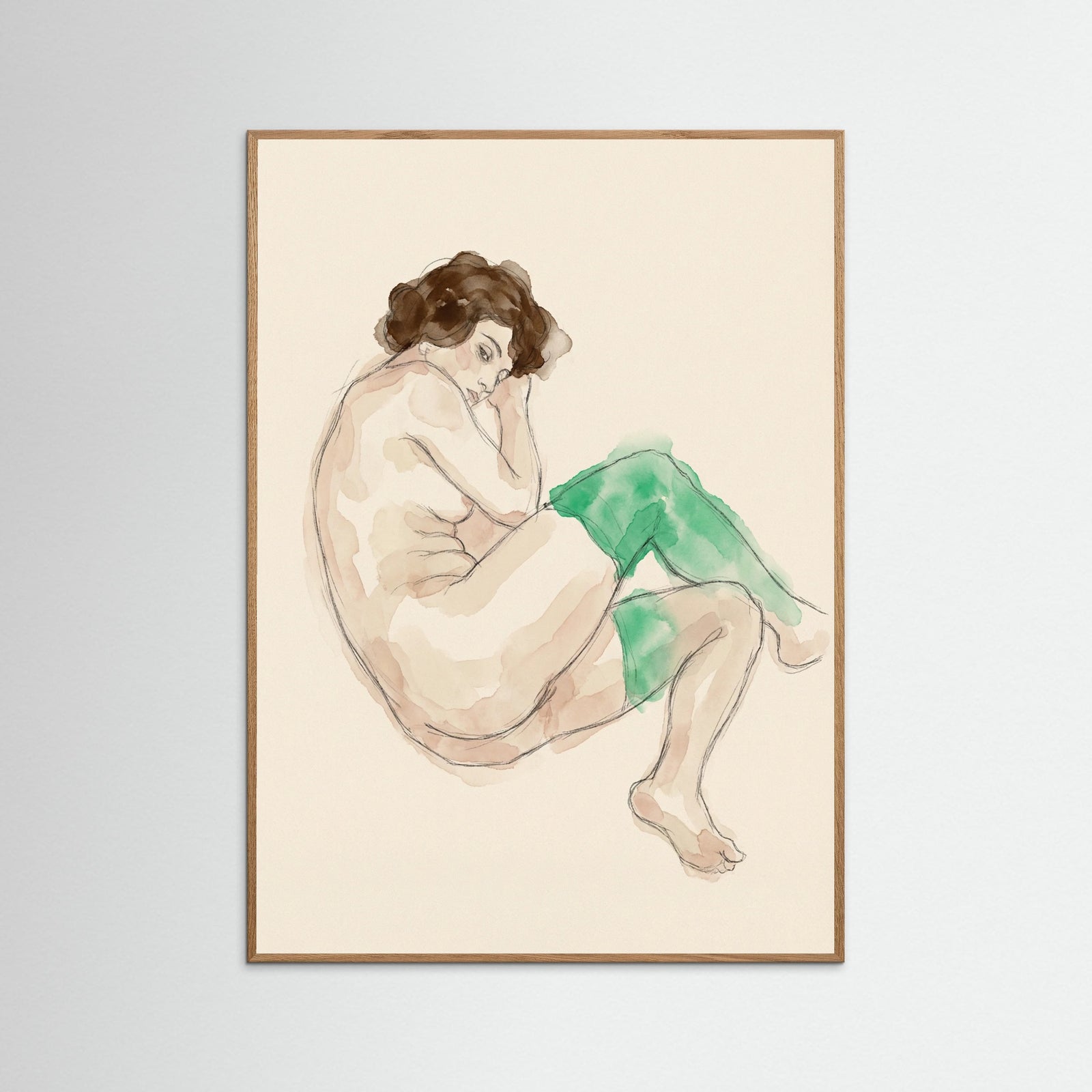 Oak Nature Bending Nude Study