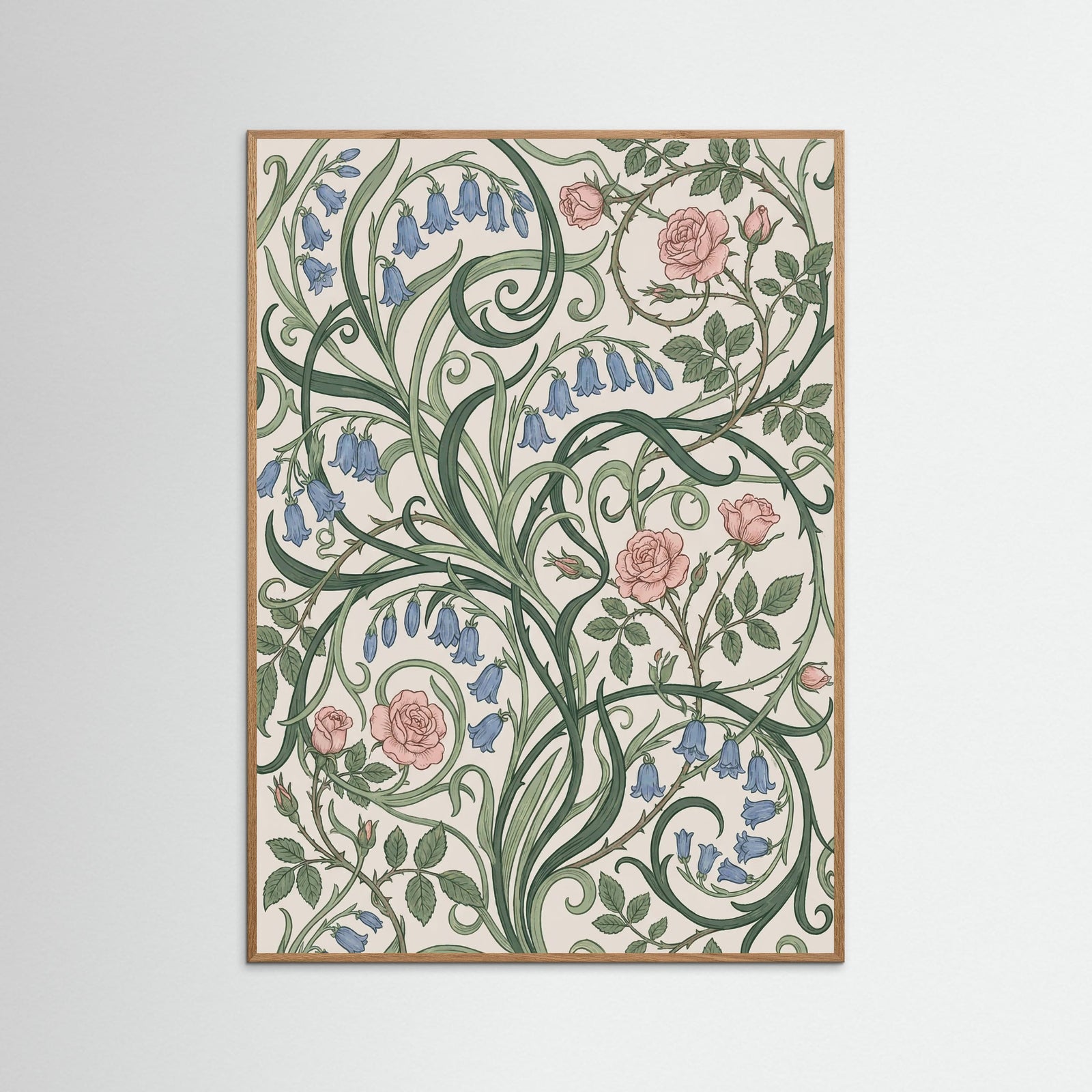 Oak Nature Berry Vine Pattern