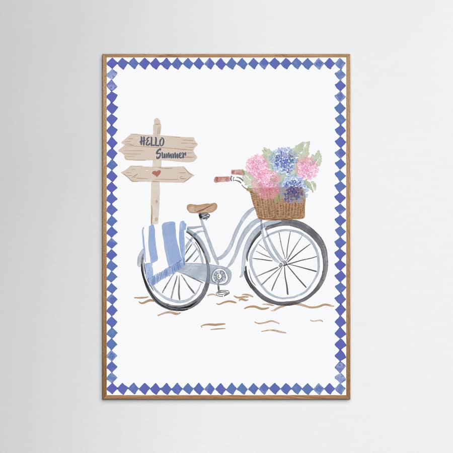 Bicycle at beach Poster
