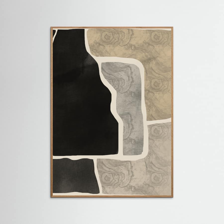 Black Abstract Mosaic Composition Poster – poster and art print