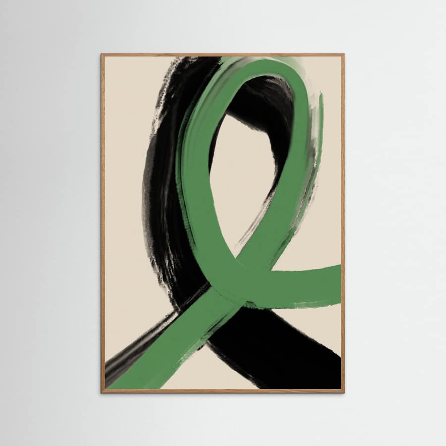 Black And Green No 1 Poster