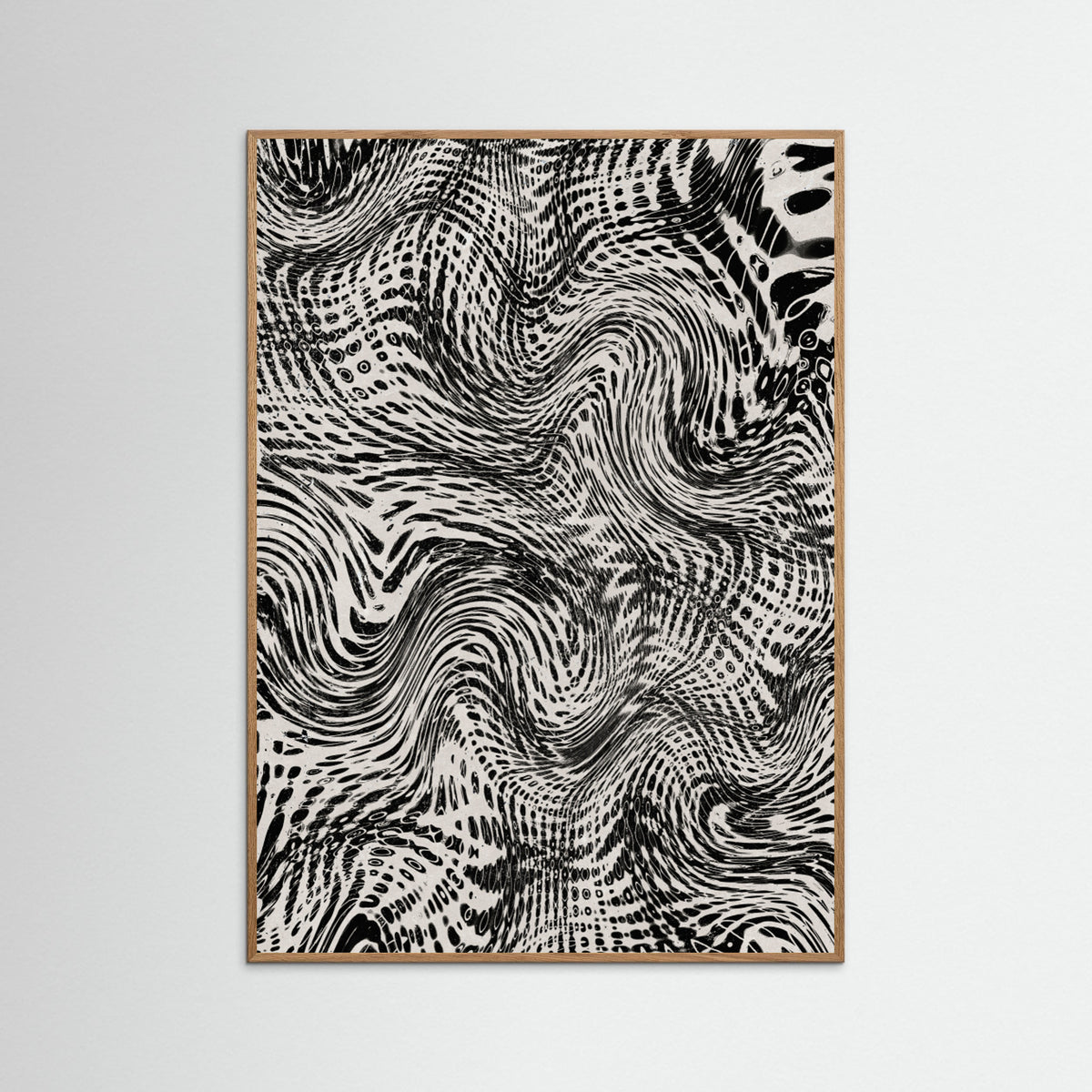 Oak Nature Black And White Net Pattern Poster