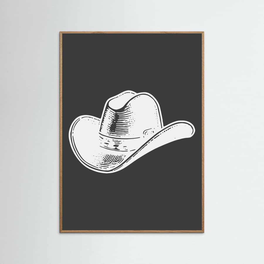 Black Cowboy Hat Poster