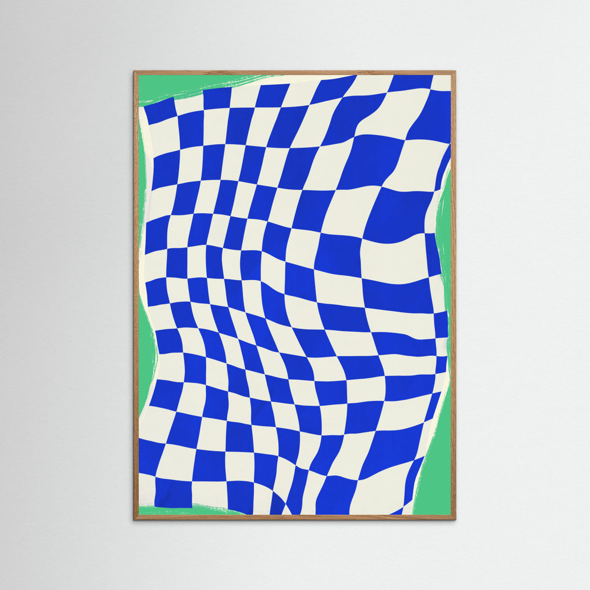 Oak Nature Blue Checker Cloth Poster