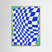 Oak Nature Blue Checker Cloth Poster