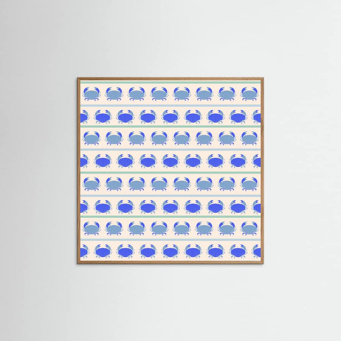 Poster Blue Crabs Nautical Pattern – poster e stampa artistica