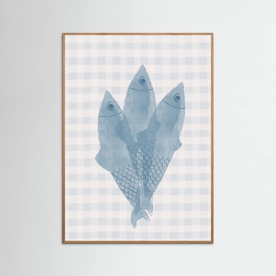 Blue Sardines Poster – plakat og kunsttryk