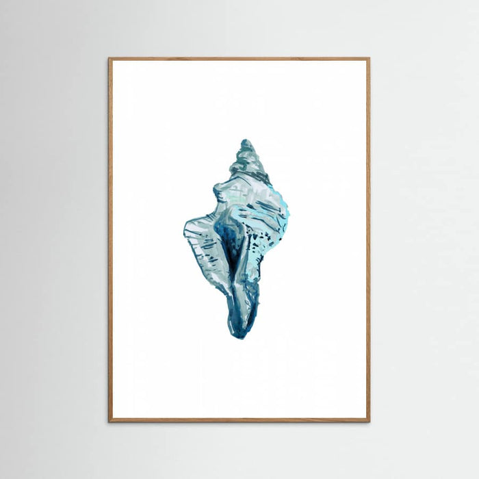 Blue Seashell On White Background No4 Poster – poster och konsttryck