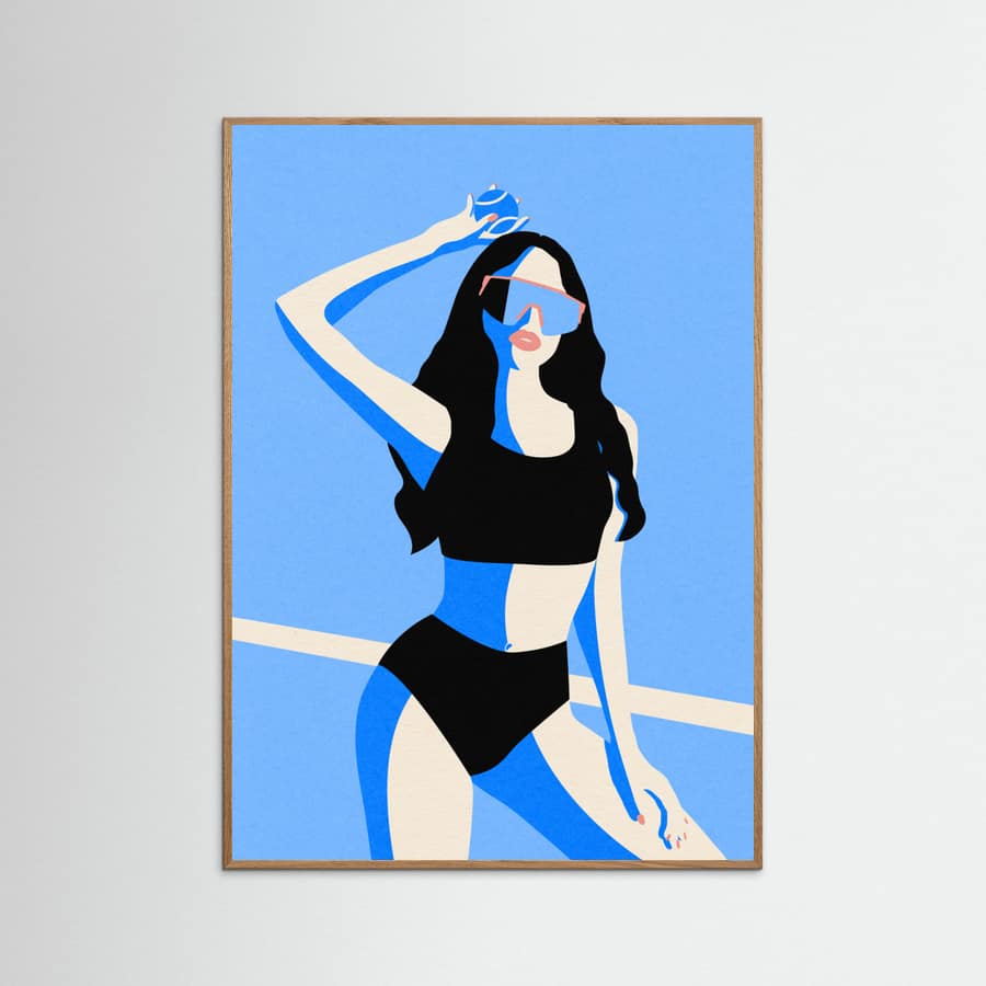 Blue Sport Girl Poster