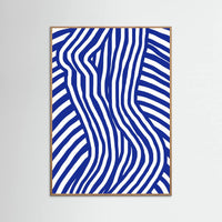Oak Nature Blue and White Striped Nude Poster