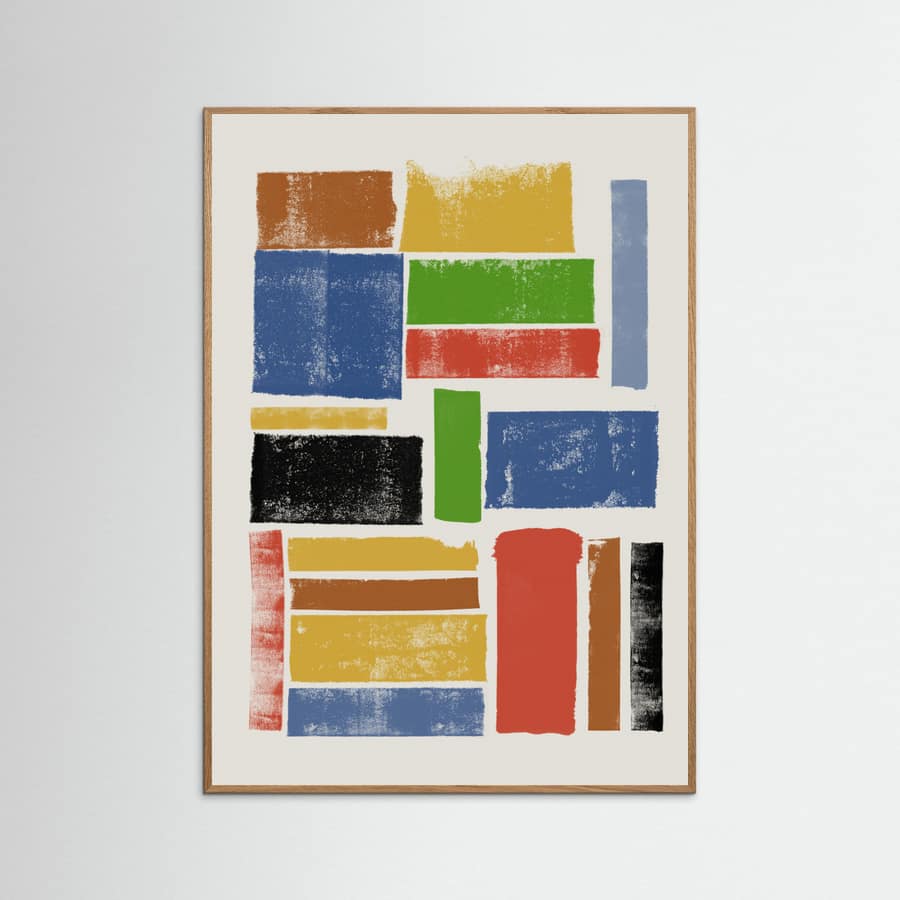 COLOR LINO CUT COMPOSITION Poster – plakat og kunsttryk