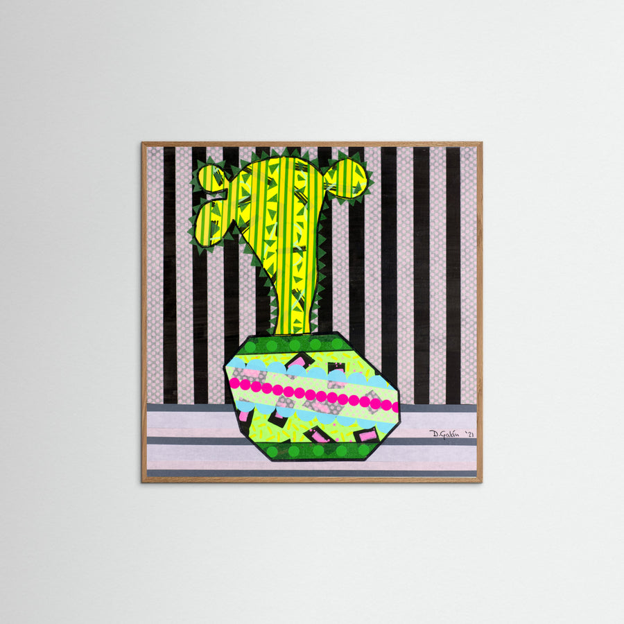 Cactus In a Green Pot Poster