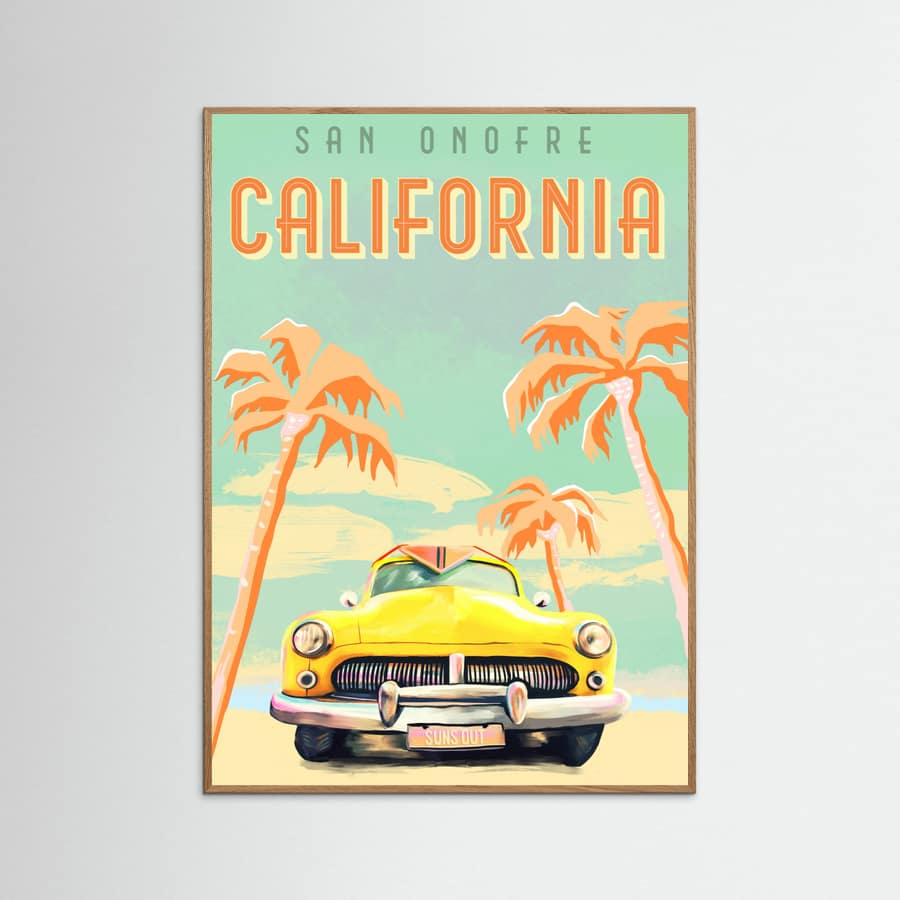 Póster California Surf Poster