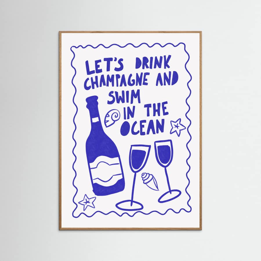 Champagne by the ocean Poster