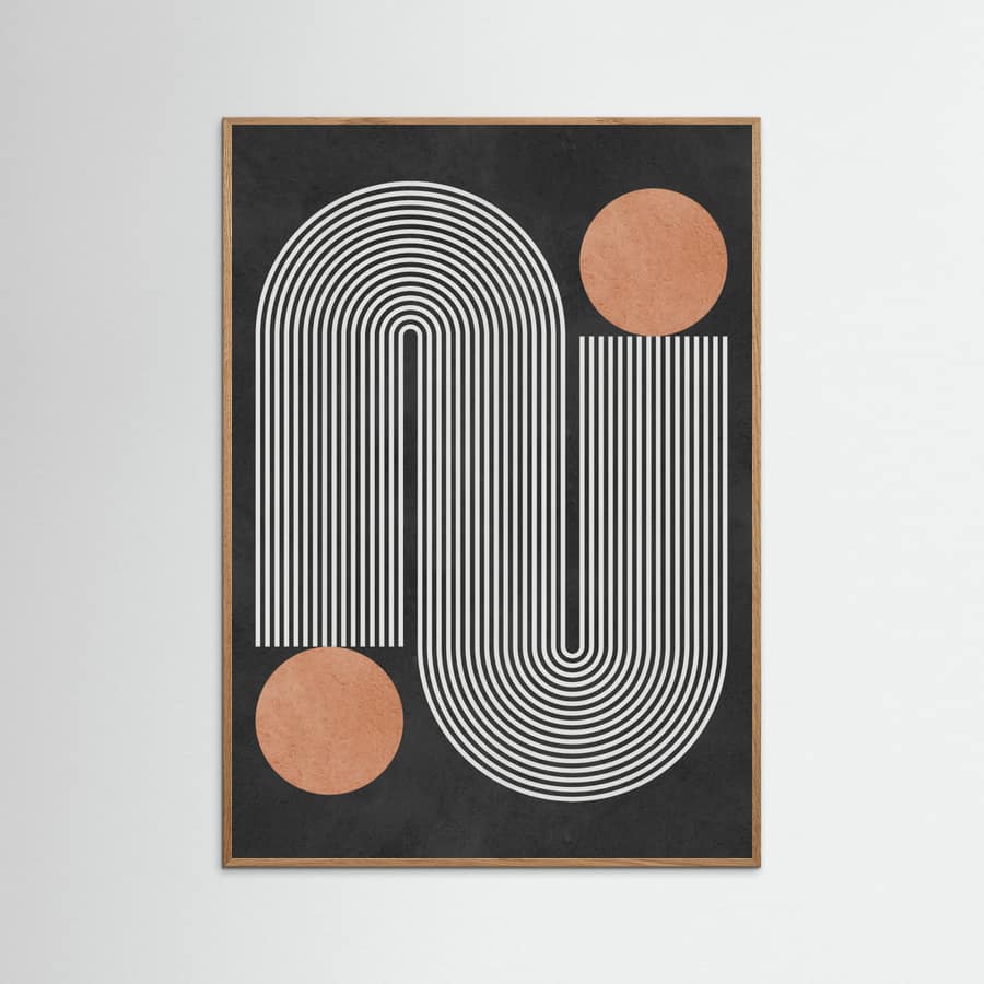 Circles on black background 1 Poster – poster and art print