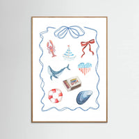 Oak Nature Coastal Collage Poster
