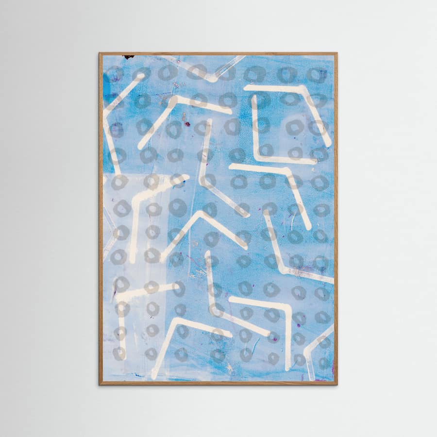Plakat Contemporary Abstract  In White and Blue