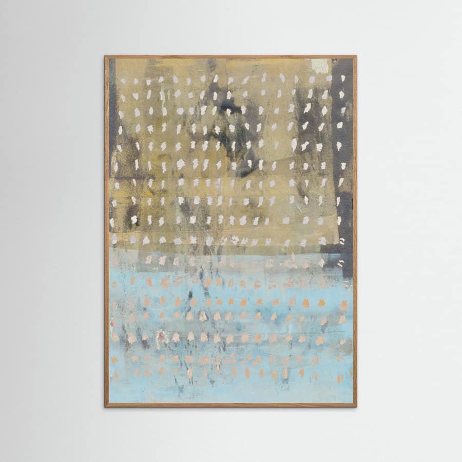 Plakat Contemporary Abstract In Yellow, Taupe, Light Blue