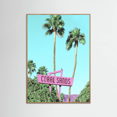 Oak Nature Coral Sands Vintage Motel Sign in Palm Springs, California Poster