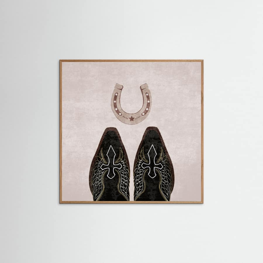 Cowboy Boots and Horseshoe Poster