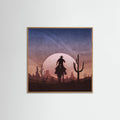Oak Nature Cowboy Sunset Poster
