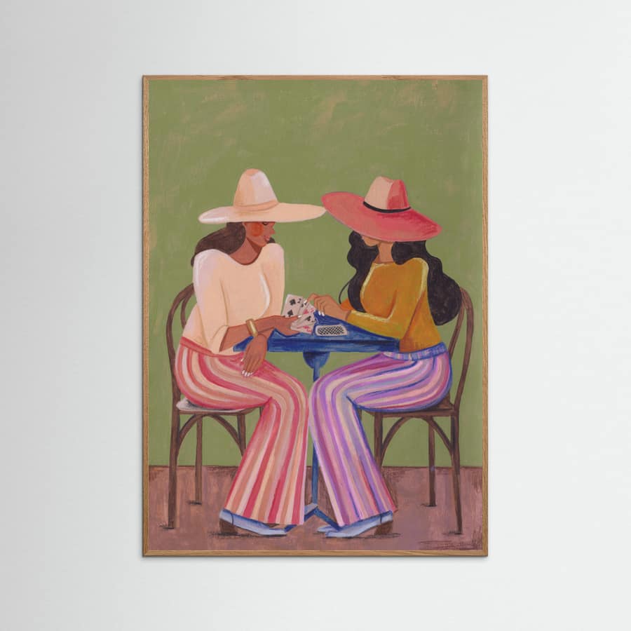 Cowgirls playing cards Poster