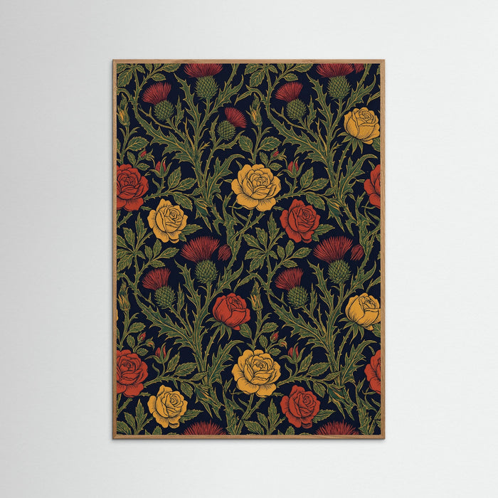 Oak Nature Crimson Floral Tapestry