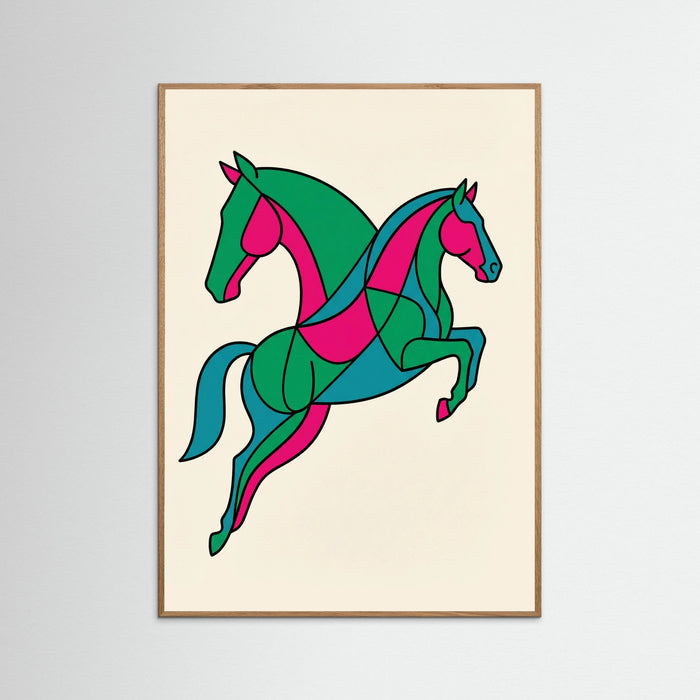 Oak Nature Cubist Bull Abstraction