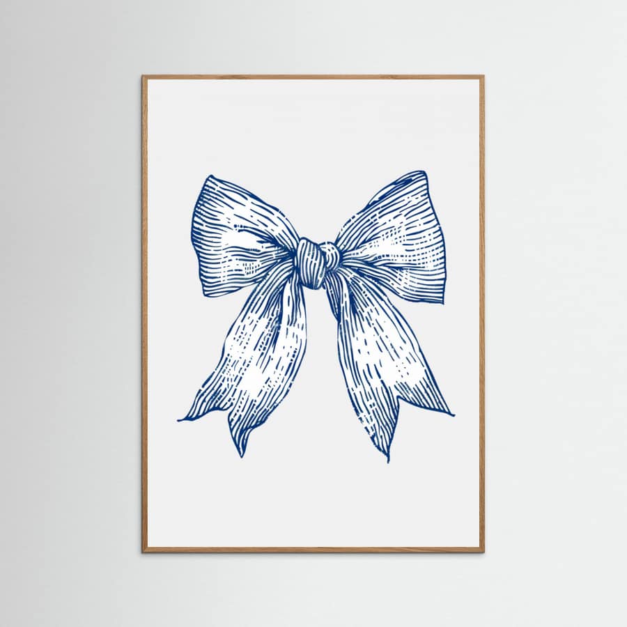 Plakat Dark Blue Coastal Striped Bow