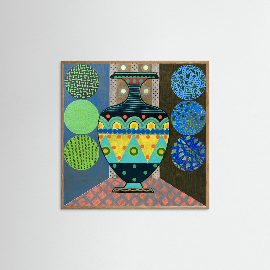 Dark Green Vase Poster
