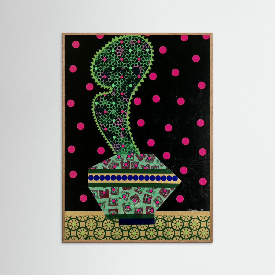 Dark Night Cactus Poster