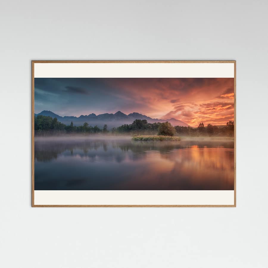 Daybreak by the lake Poster – poster and art print