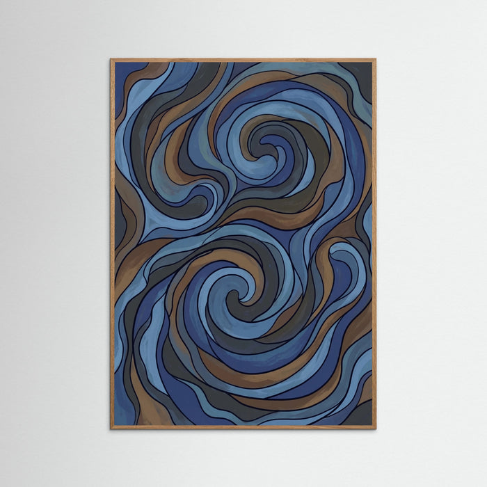Oak Nature Deep Blue Fragments