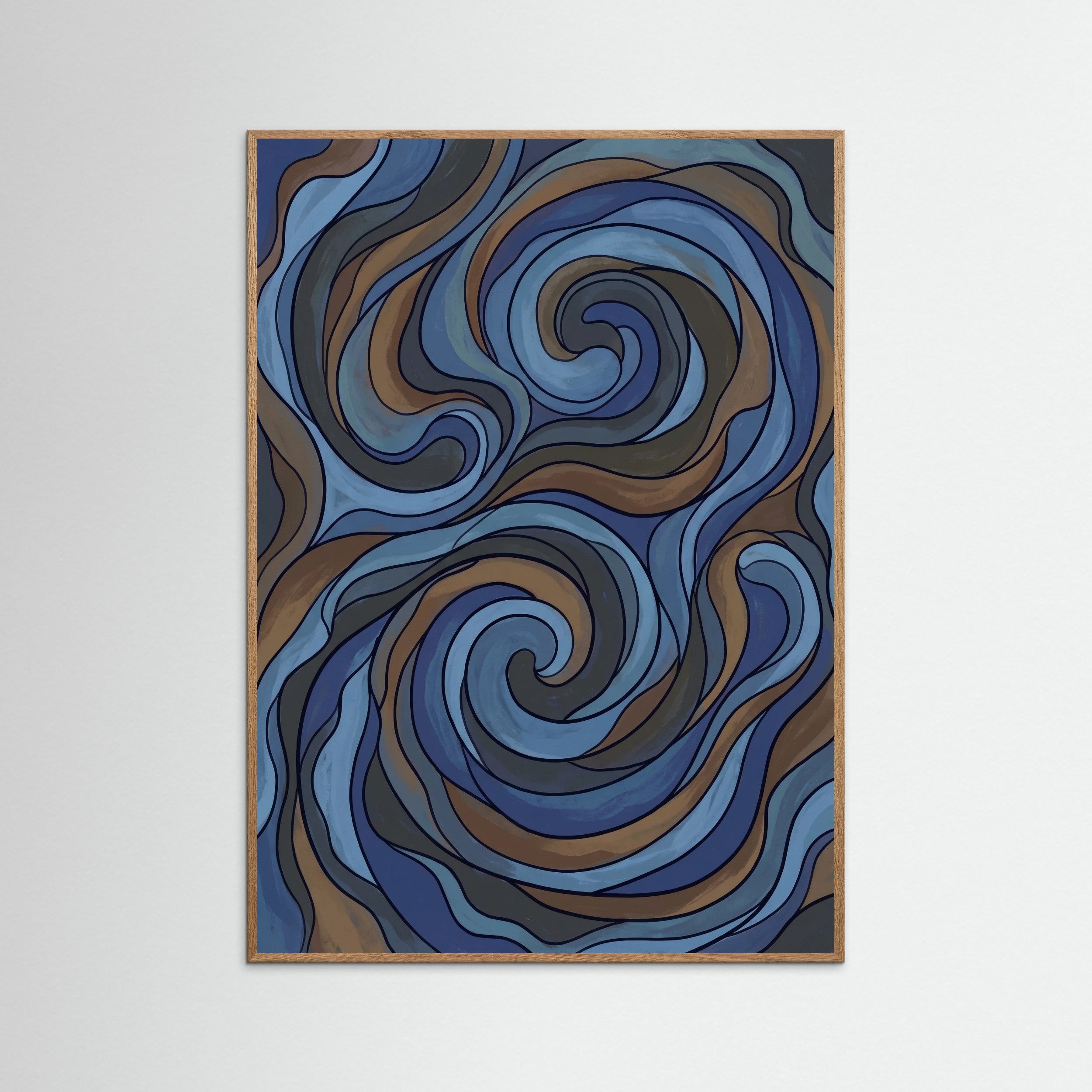 Oak Nature Deep Blue Fragments