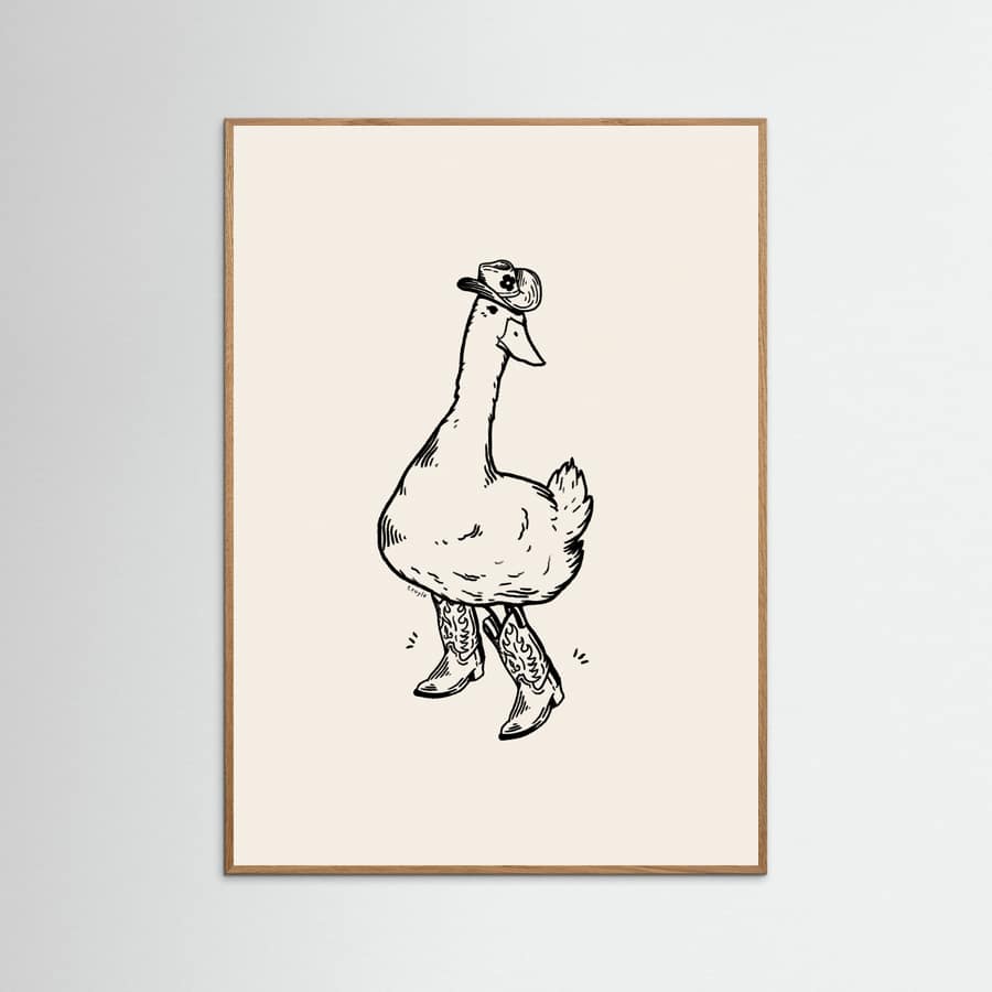 Poster Duck wearing Western Boots
