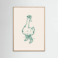 Oak Nature Duck wearing Western Boots in green Poster