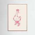 Oak Nature Duck wearing Western Boots in pink Poster
