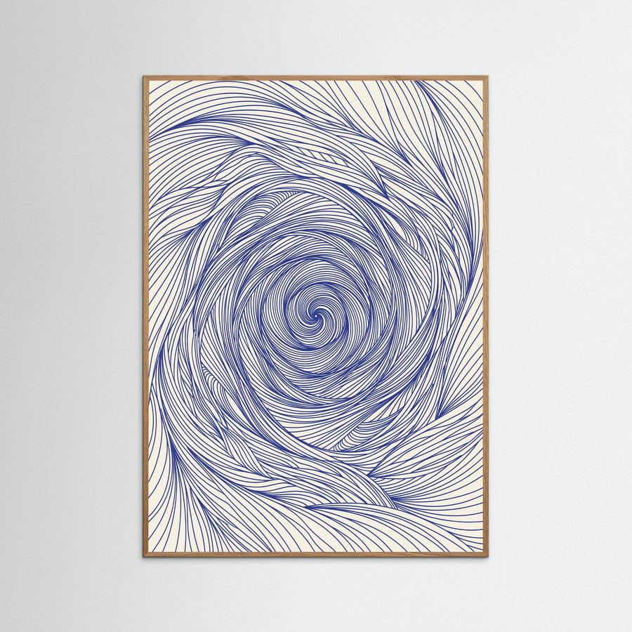 Dynamic Indigo Swirl