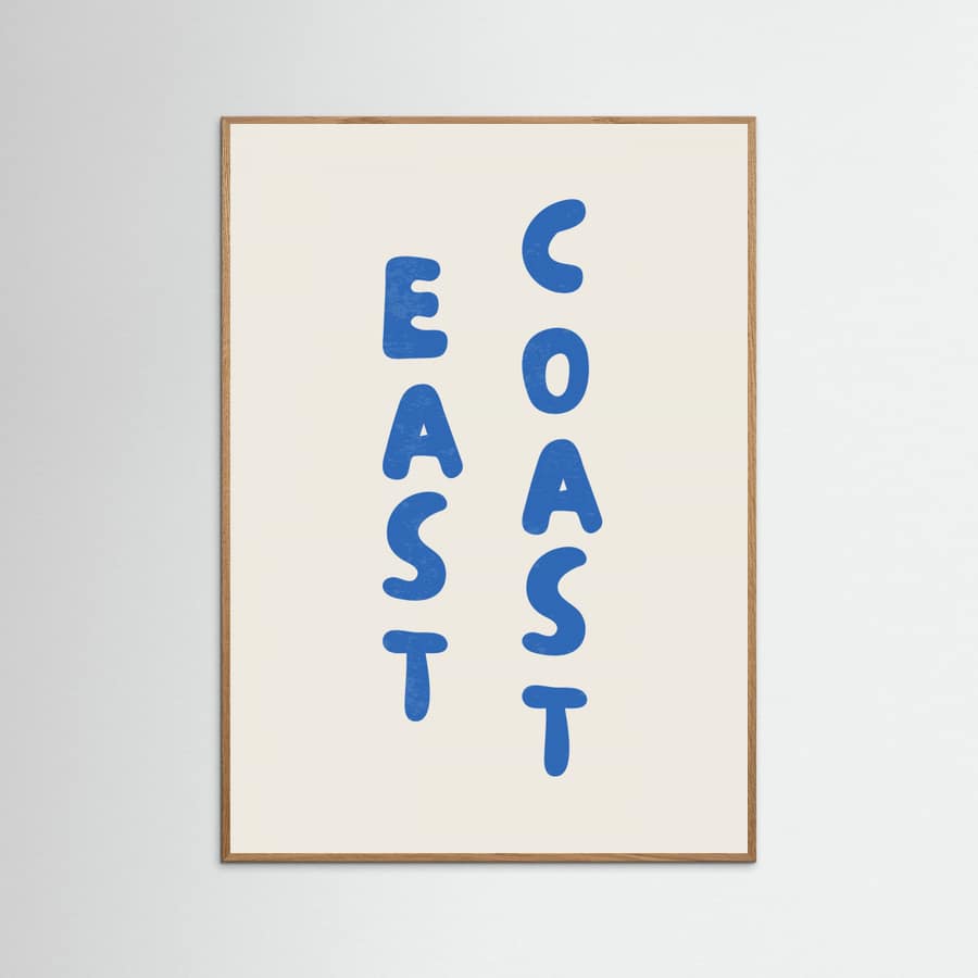 Plakat East Coast Vertical Text Bold Blue