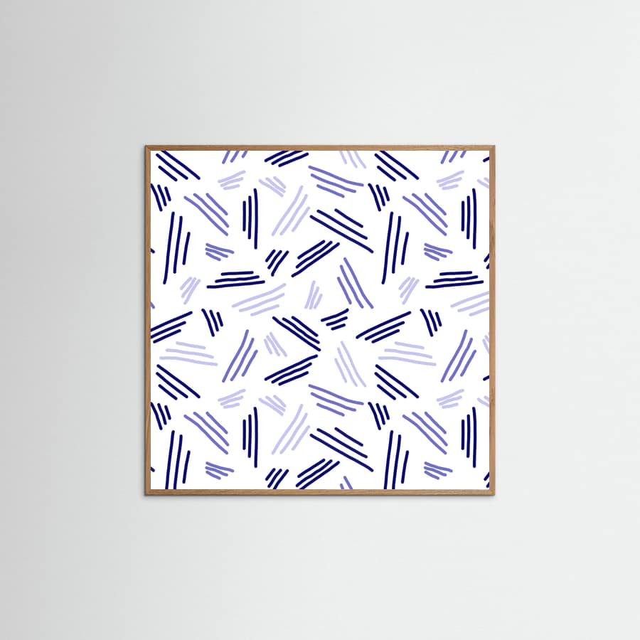 Póster Falling Triple Lines Navy Blue – póster e impresión artística
