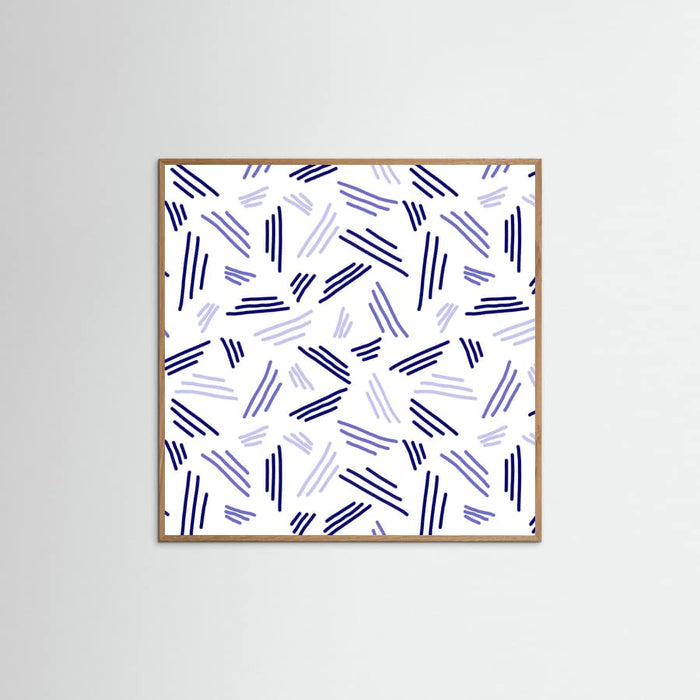 Falling Triple Lines Navy Blue -juliste – juliste ja taidepainatus