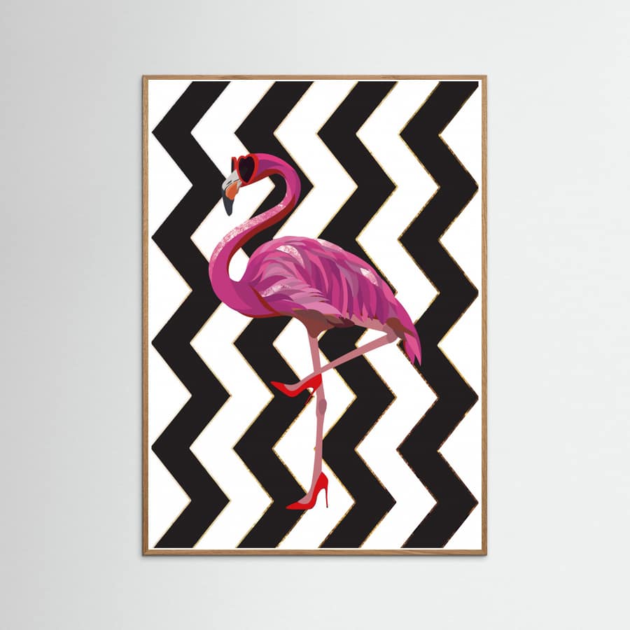 Flamingo heels Zigzag Poster – Poster und Kunstdruck