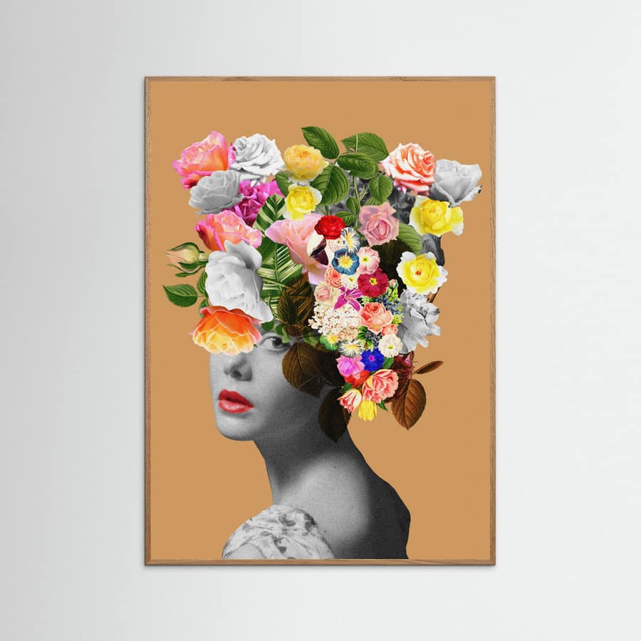 Floral portrait Poster – poster en kunstdruk