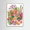 Oak Nature Flowering Succulent and Cacti Garden Poster