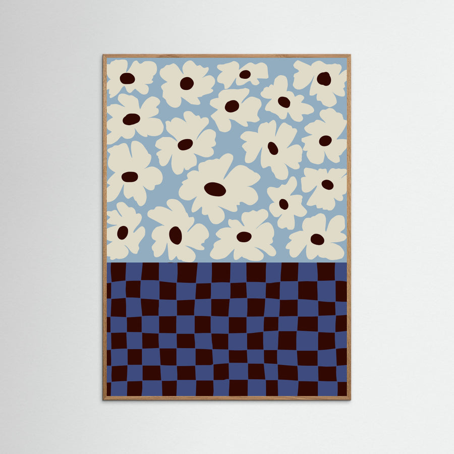Flowers_checkerboard -juliste